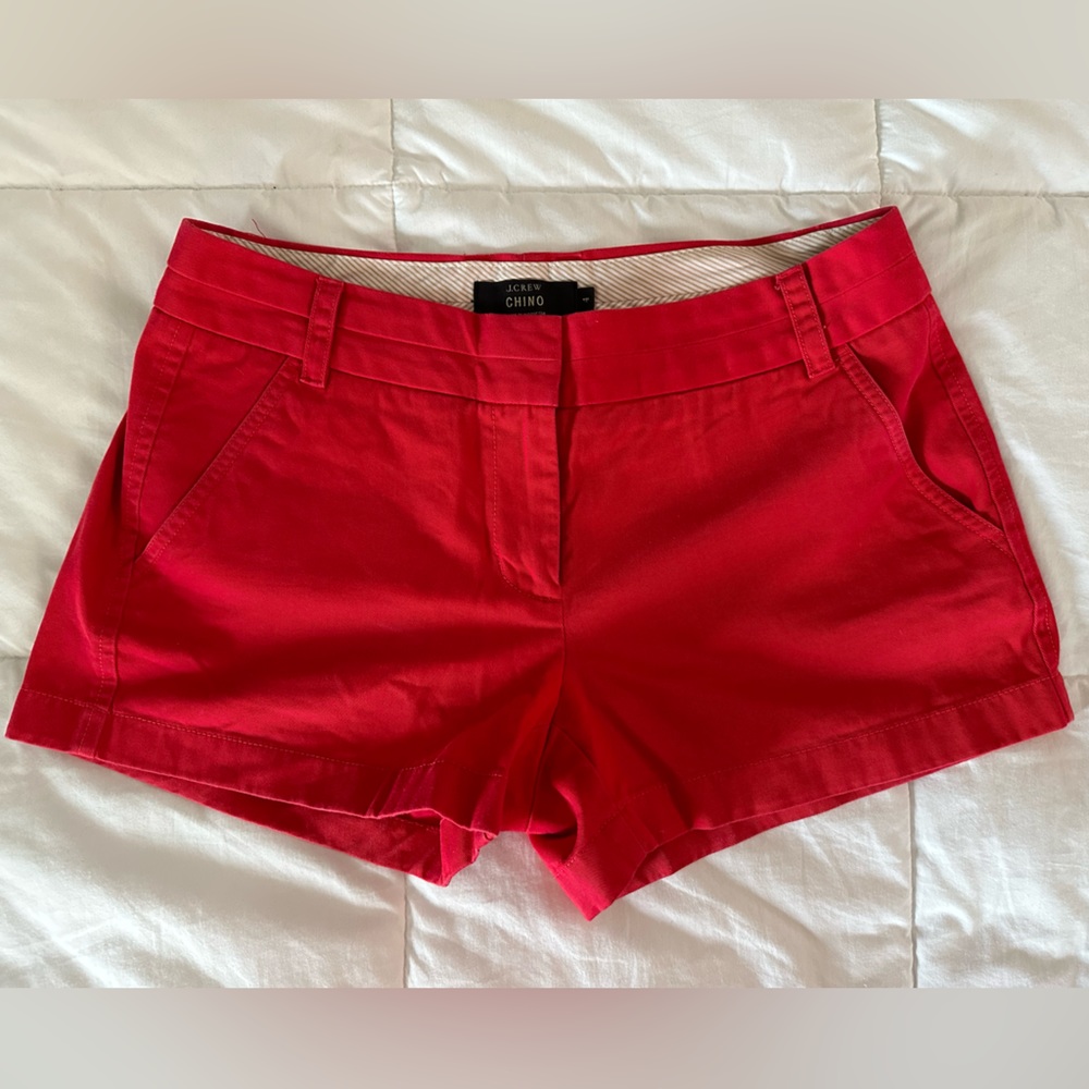 Red J Crew, size 4, shorts